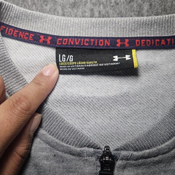 Under Armour Men’s Muhammad Ali 1/4 Zip Pullover Sweatshirt Gray USA Size L - Picture 5 of 9